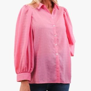 Esqualo Puff Sleeve Bubblegum Pink Barbiecore Blouse - Sz US12